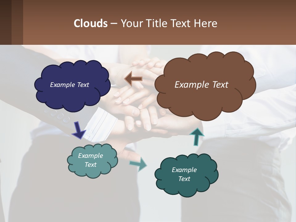 A Group Of People Putting Their Hands Together PowerPoint Template