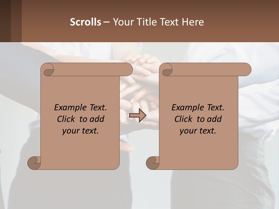 A Group Of People Putting Their Hands Together PowerPoint Template