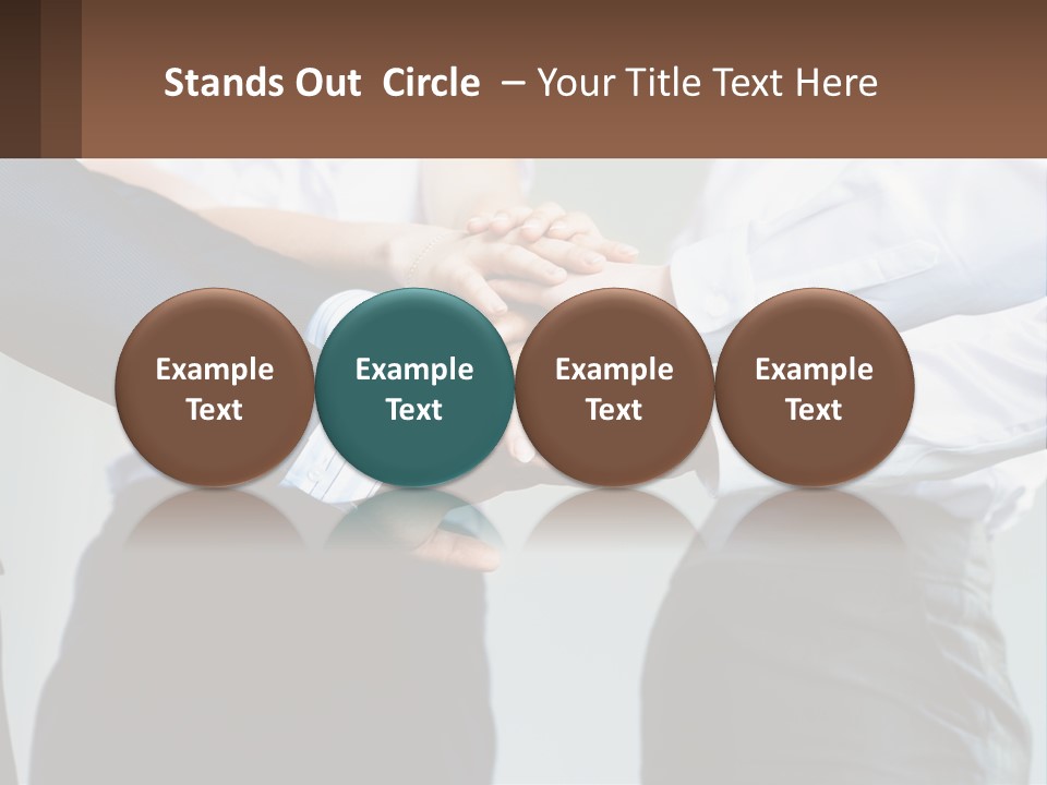 A Group Of People Putting Their Hands Together PowerPoint Template