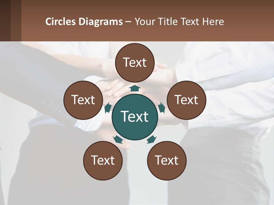 A Group Of People Putting Their Hands Together PowerPoint Template