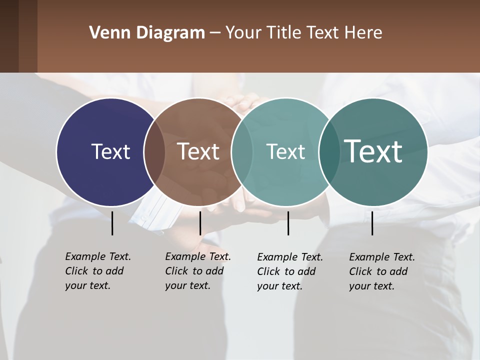 A Group Of People Putting Their Hands Together PowerPoint Template