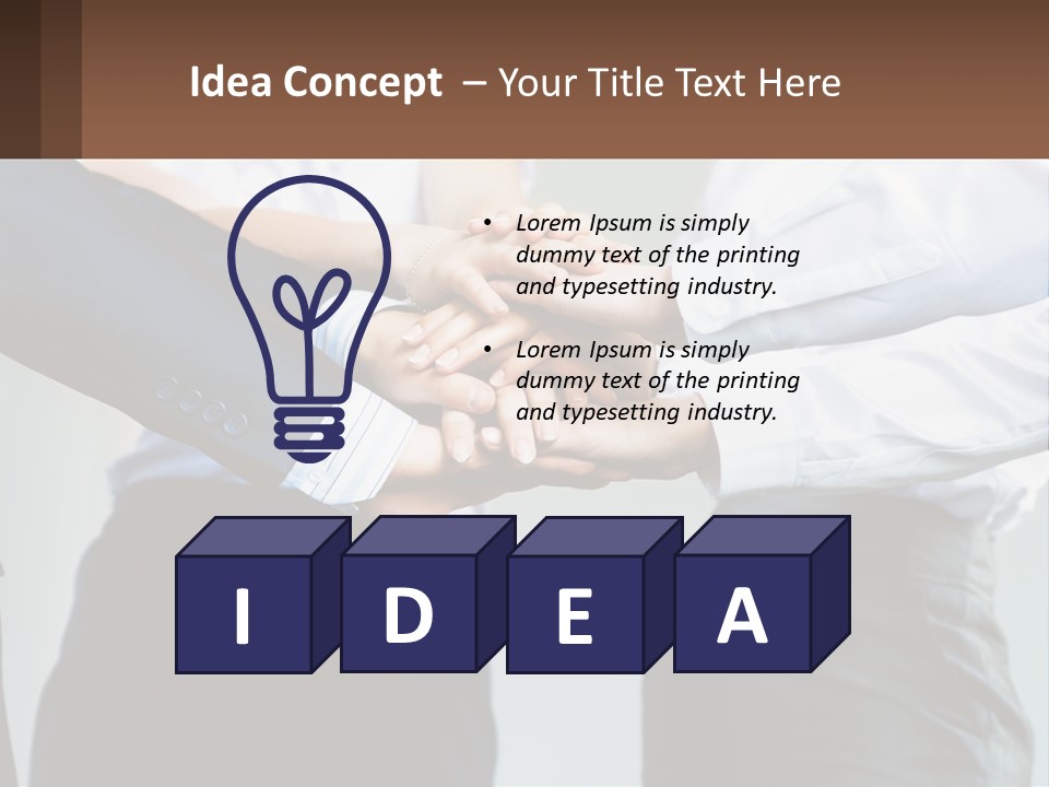 A Group Of People Putting Their Hands Together PowerPoint Template