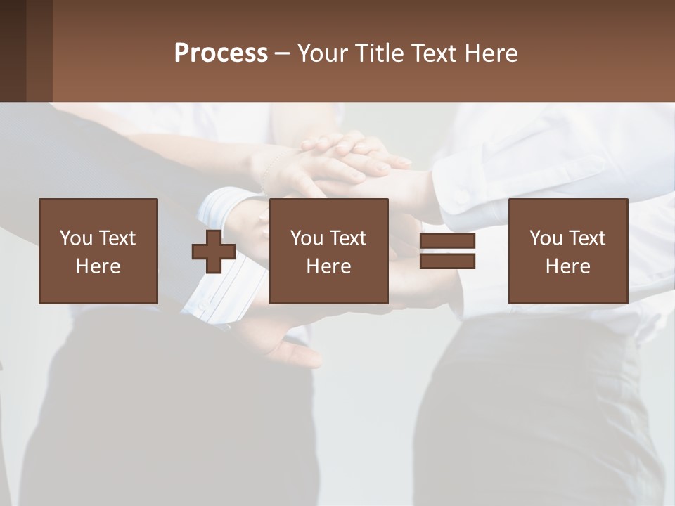 A Group Of People Putting Their Hands Together PowerPoint Template