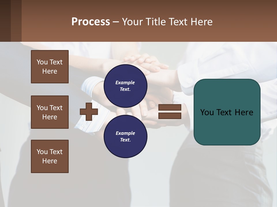 A Group Of People Putting Their Hands Together PowerPoint Template