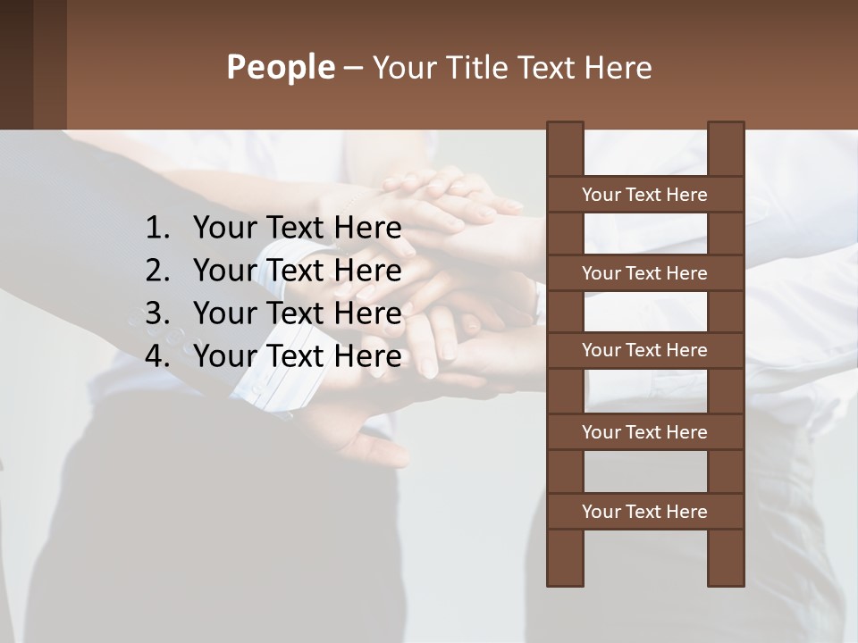 A Group Of People Putting Their Hands Together PowerPoint Template