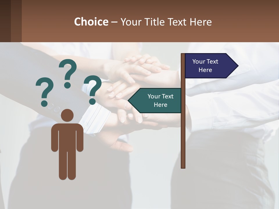 A Group Of People Putting Their Hands Together PowerPoint Template