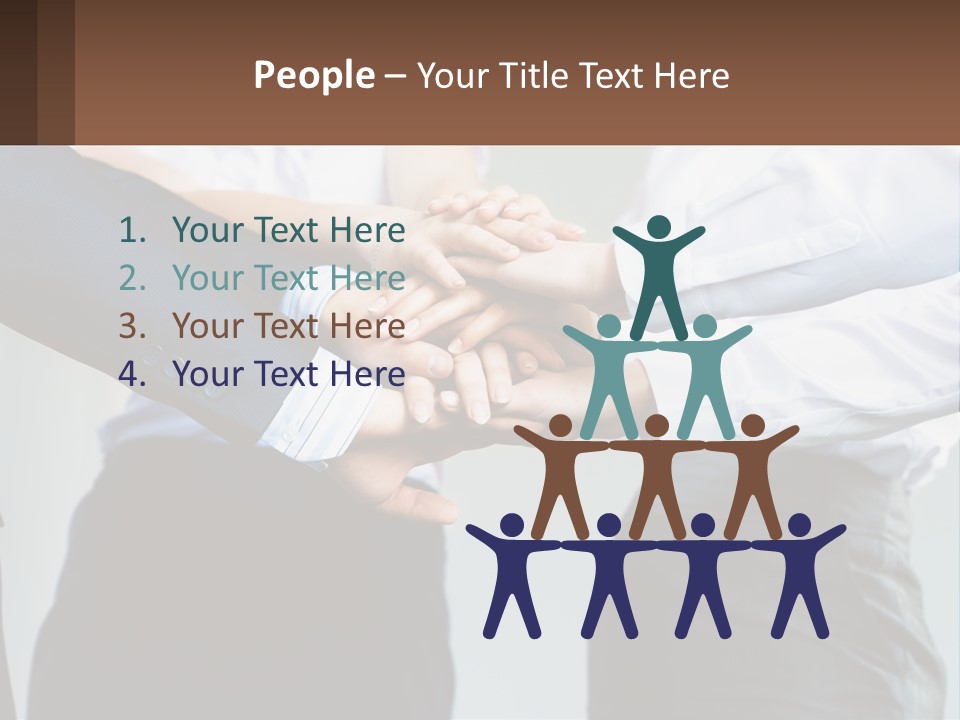 A Group Of People Putting Their Hands Together PowerPoint Template