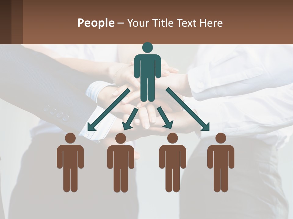 A Group Of People Putting Their Hands Together PowerPoint Template