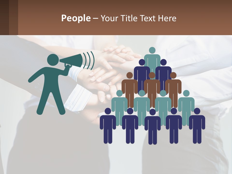 A Group Of People Putting Their Hands Together PowerPoint Template