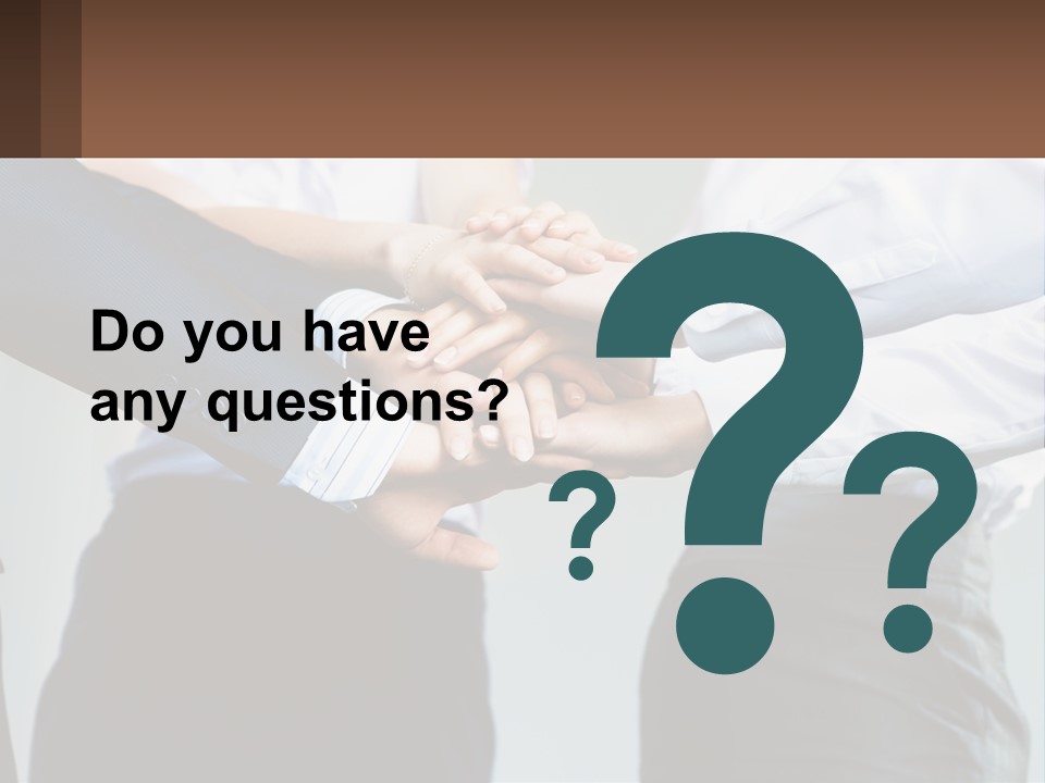 A Group Of People Putting Their Hands Together PowerPoint Template