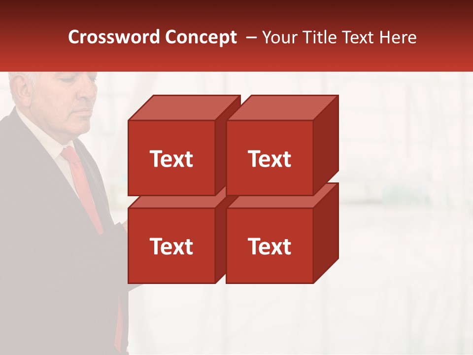 A Man In A Suit Holding A Cell Phone PowerPoint Template