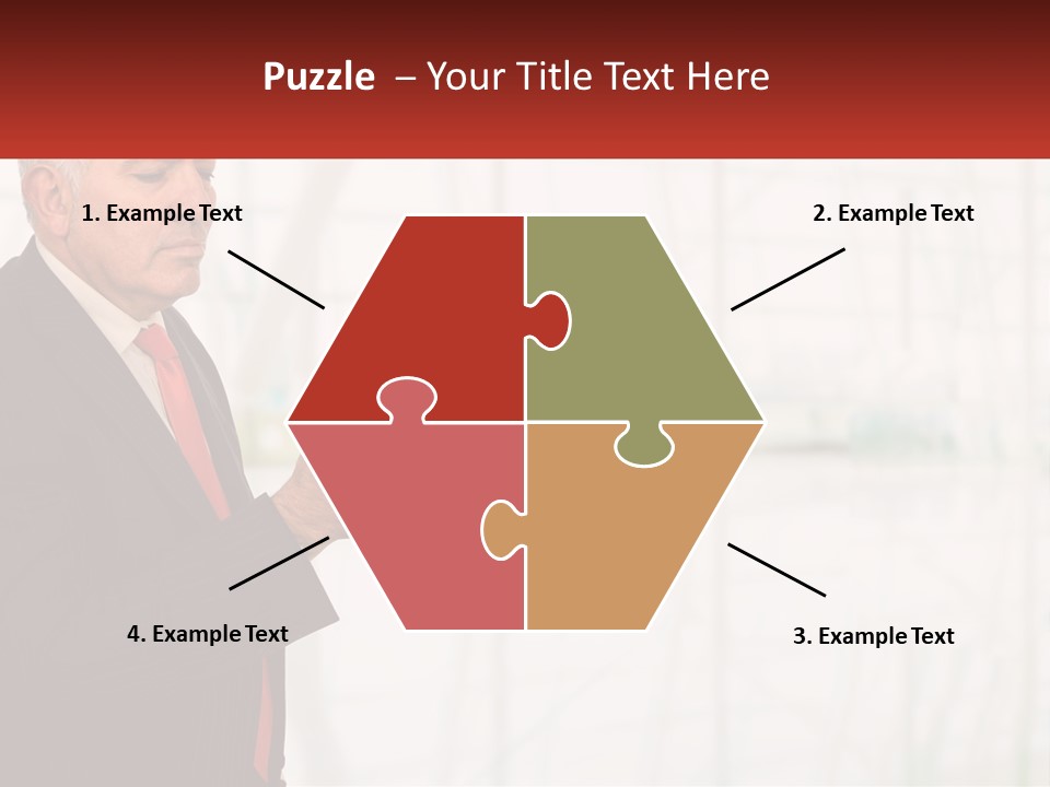 A Man In A Suit Holding A Cell Phone PowerPoint Template