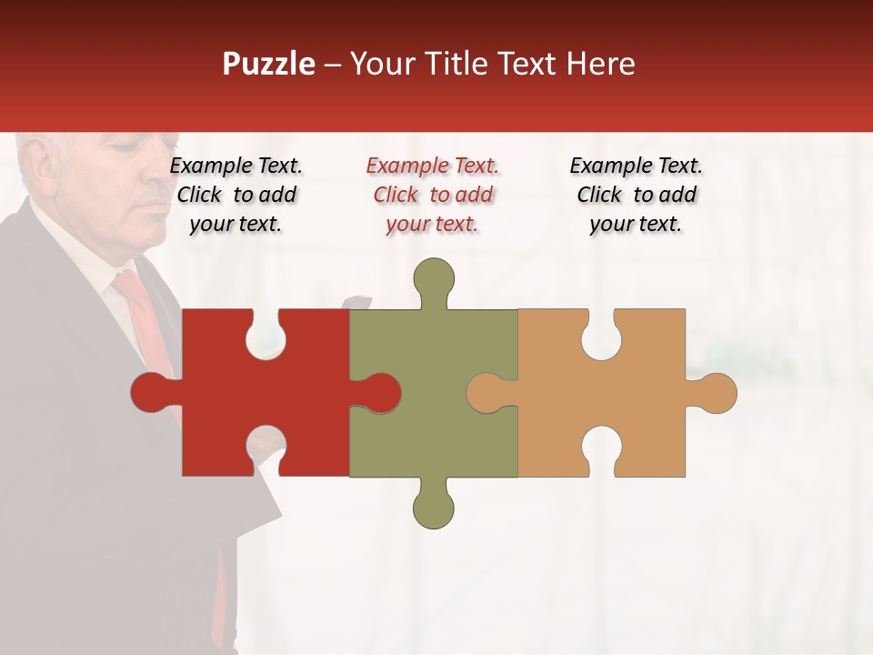 A Man In A Suit Holding A Cell Phone PowerPoint Template