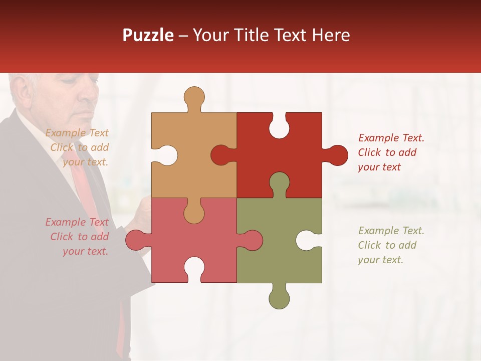 A Man In A Suit Holding A Cell Phone PowerPoint Template