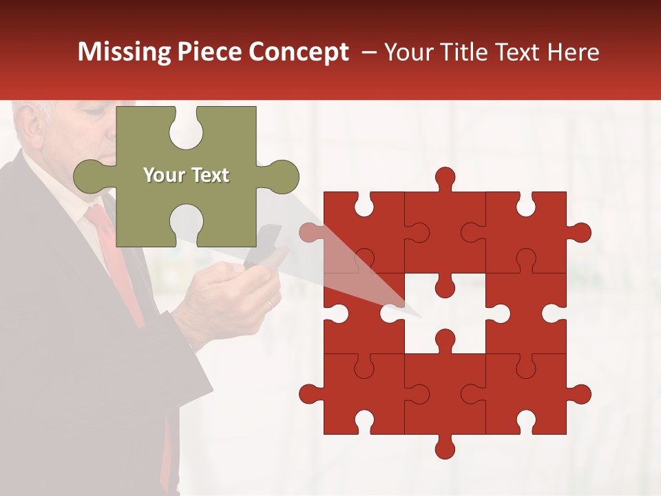 A Man In A Suit Holding A Cell Phone PowerPoint Template