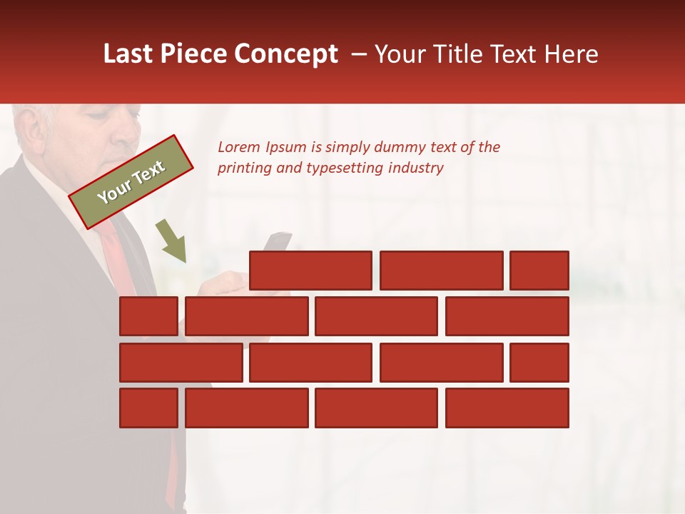 A Man In A Suit Holding A Cell Phone PowerPoint Template