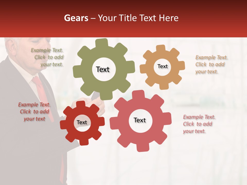 A Man In A Suit Holding A Cell Phone PowerPoint Template