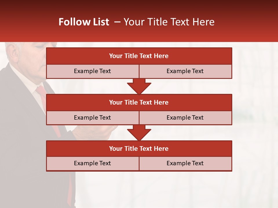 A Man In A Suit Holding A Cell Phone PowerPoint Template