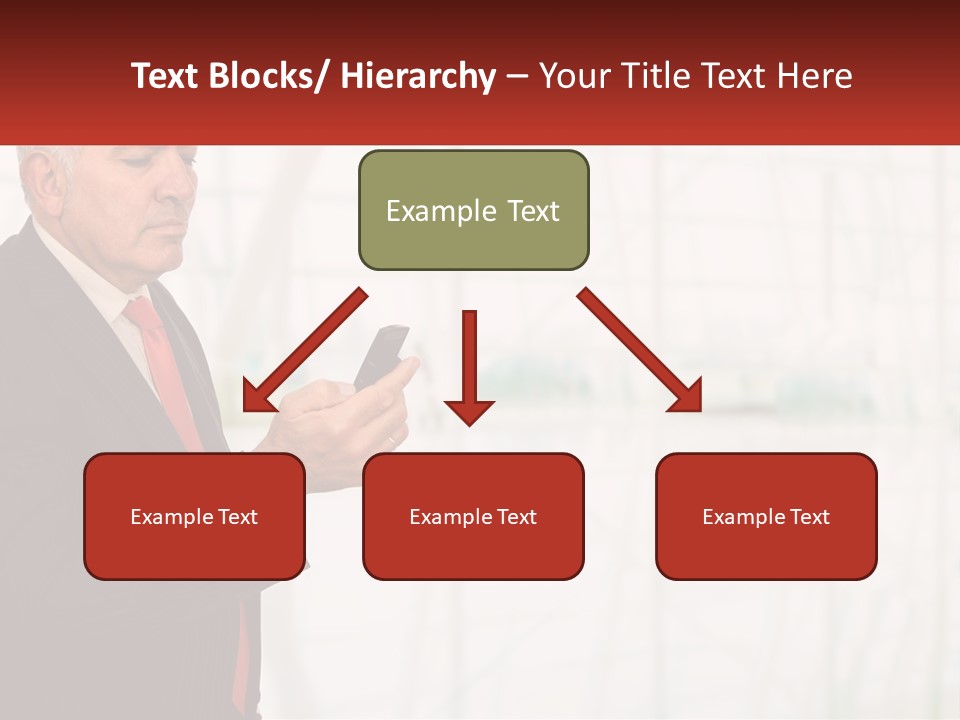 A Man In A Suit Holding A Cell Phone PowerPoint Template