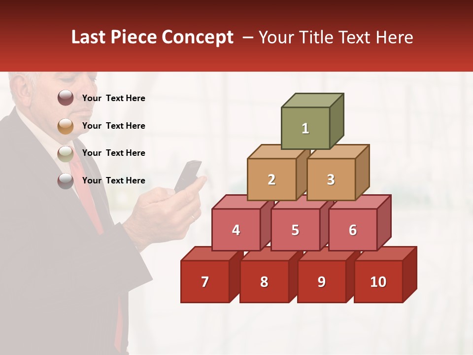 A Man In A Suit Holding A Cell Phone PowerPoint Template