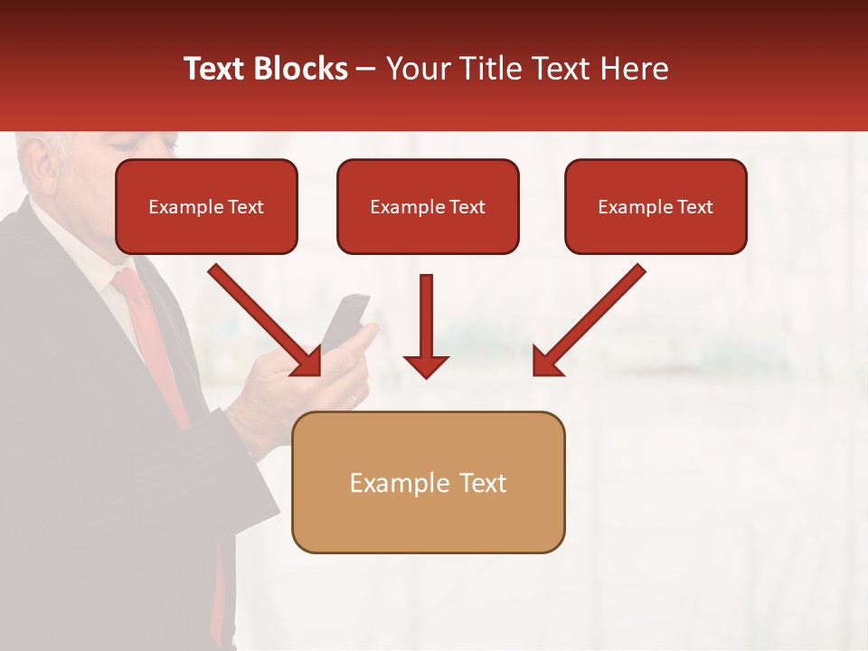 A Man In A Suit Holding A Cell Phone PowerPoint Template