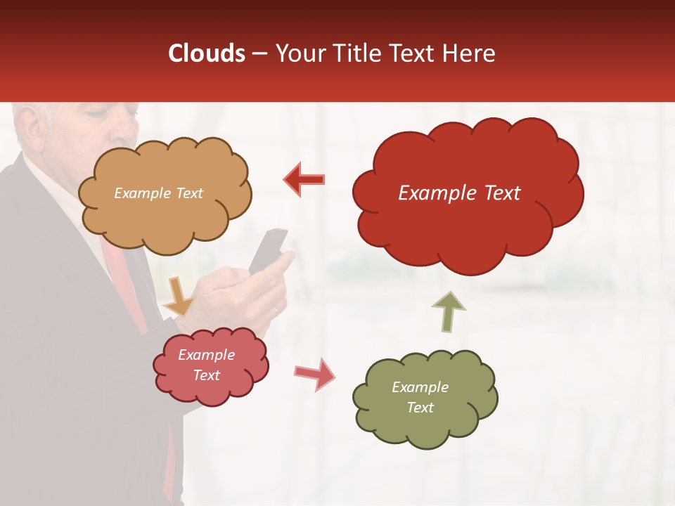 A Man In A Suit Holding A Cell Phone PowerPoint Template