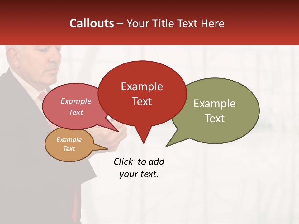 A Man In A Suit Holding A Cell Phone PowerPoint Template