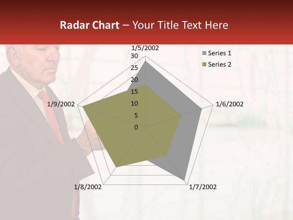 A Man In A Suit Holding A Cell Phone PowerPoint Template