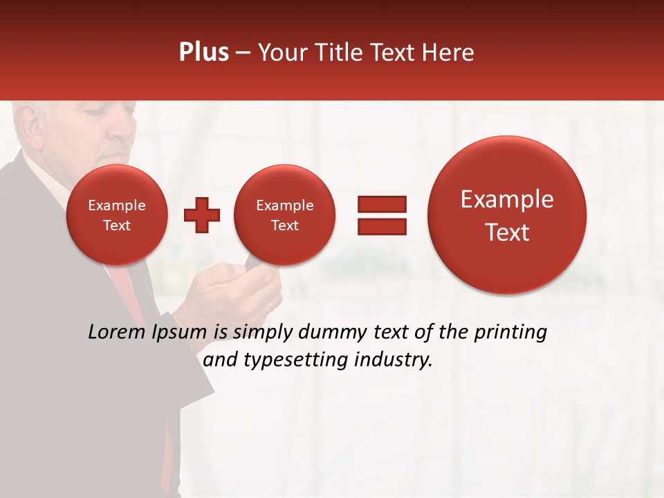 A Man In A Suit Holding A Cell Phone PowerPoint Template
