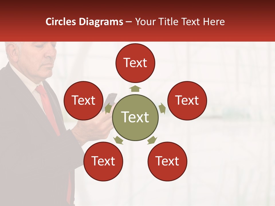 A Man In A Suit Holding A Cell Phone PowerPoint Template