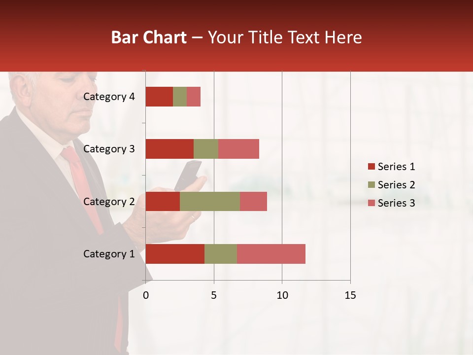 A Man In A Suit Holding A Cell Phone PowerPoint Template