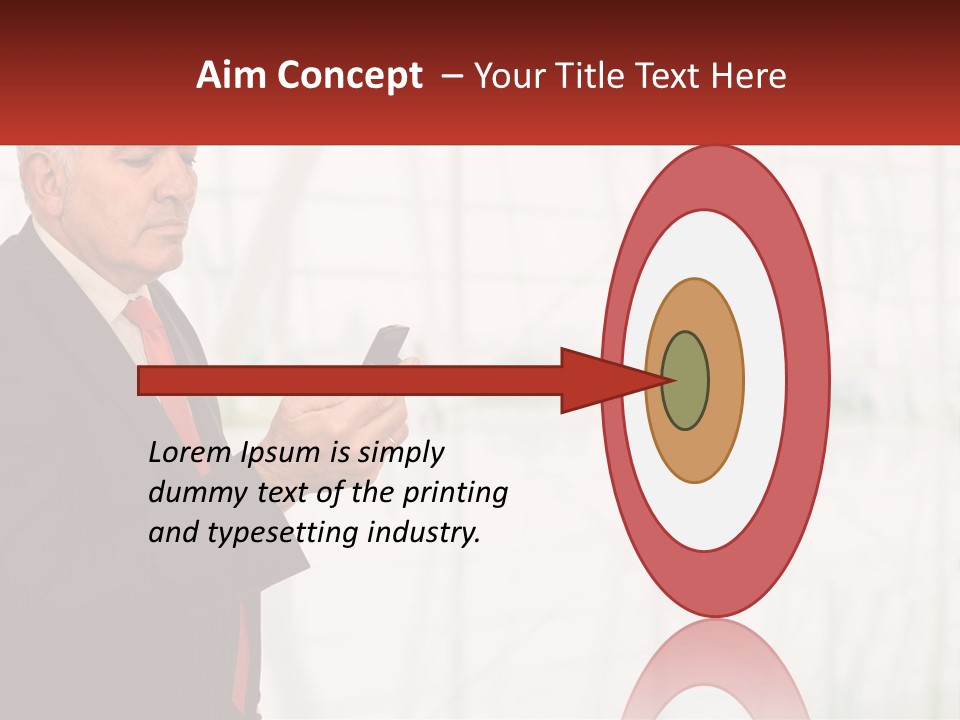 A Man In A Suit Holding A Cell Phone PowerPoint Template