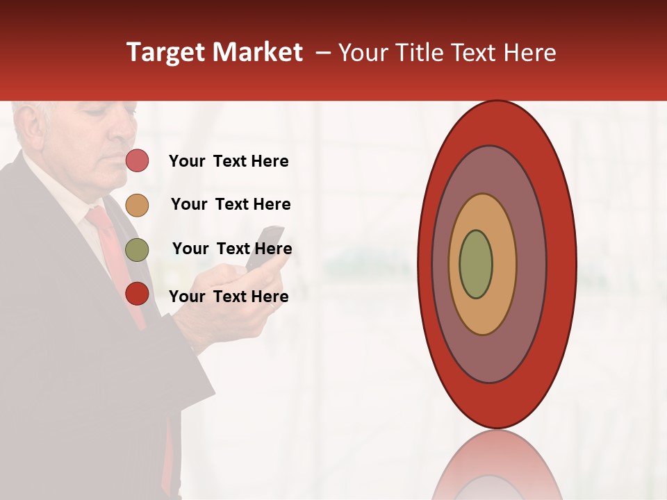 A Man In A Suit Holding A Cell Phone PowerPoint Template