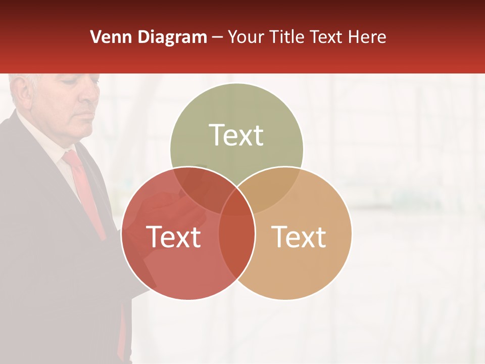 A Man In A Suit Holding A Cell Phone PowerPoint Template