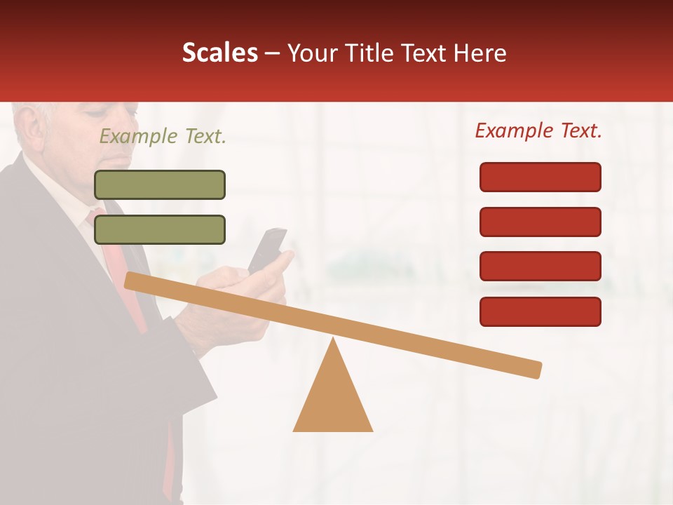 A Man In A Suit Holding A Cell Phone PowerPoint Template