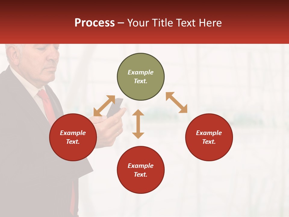 A Man In A Suit Holding A Cell Phone PowerPoint Template