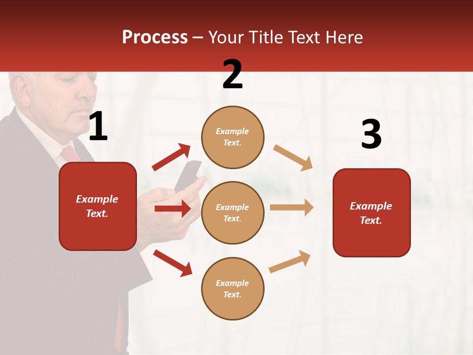 A Man In A Suit Holding A Cell Phone PowerPoint Template