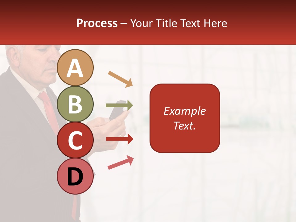 A Man In A Suit Holding A Cell Phone PowerPoint Template