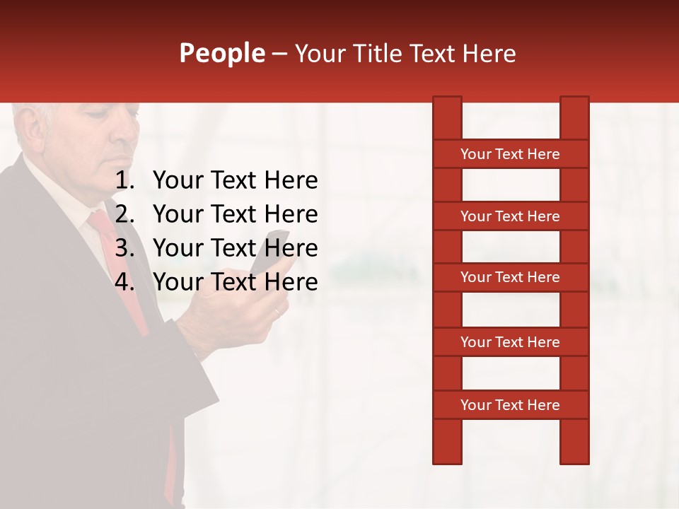 A Man In A Suit Holding A Cell Phone PowerPoint Template