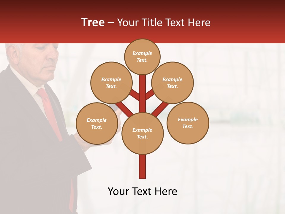 A Man In A Suit Holding A Cell Phone PowerPoint Template