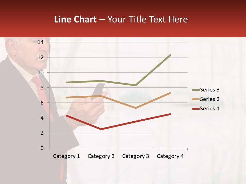 A Man In A Suit Holding A Cell Phone PowerPoint Template