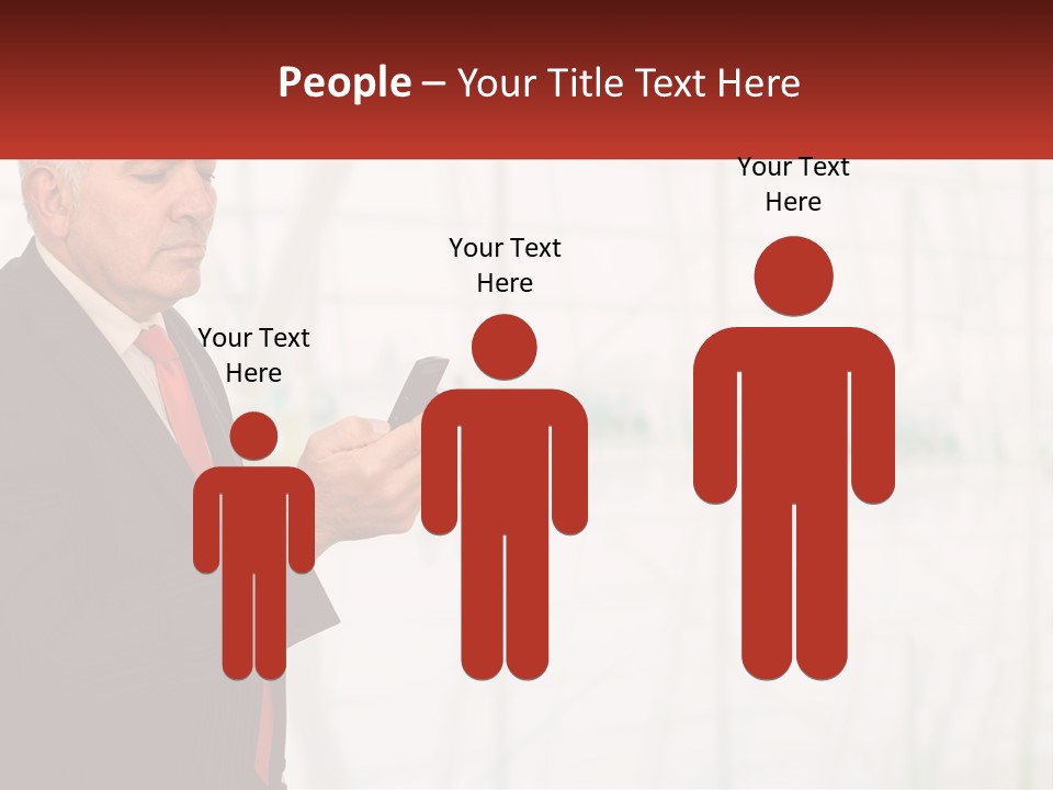 A Man In A Suit Holding A Cell Phone PowerPoint Template