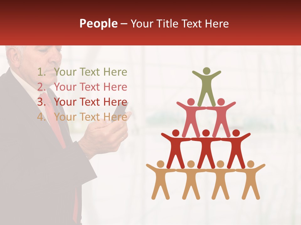 A Man In A Suit Holding A Cell Phone PowerPoint Template