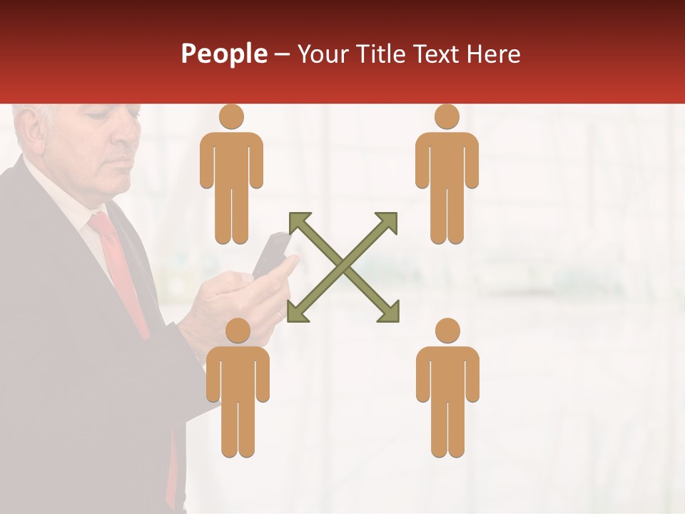 A Man In A Suit Holding A Cell Phone PowerPoint Template