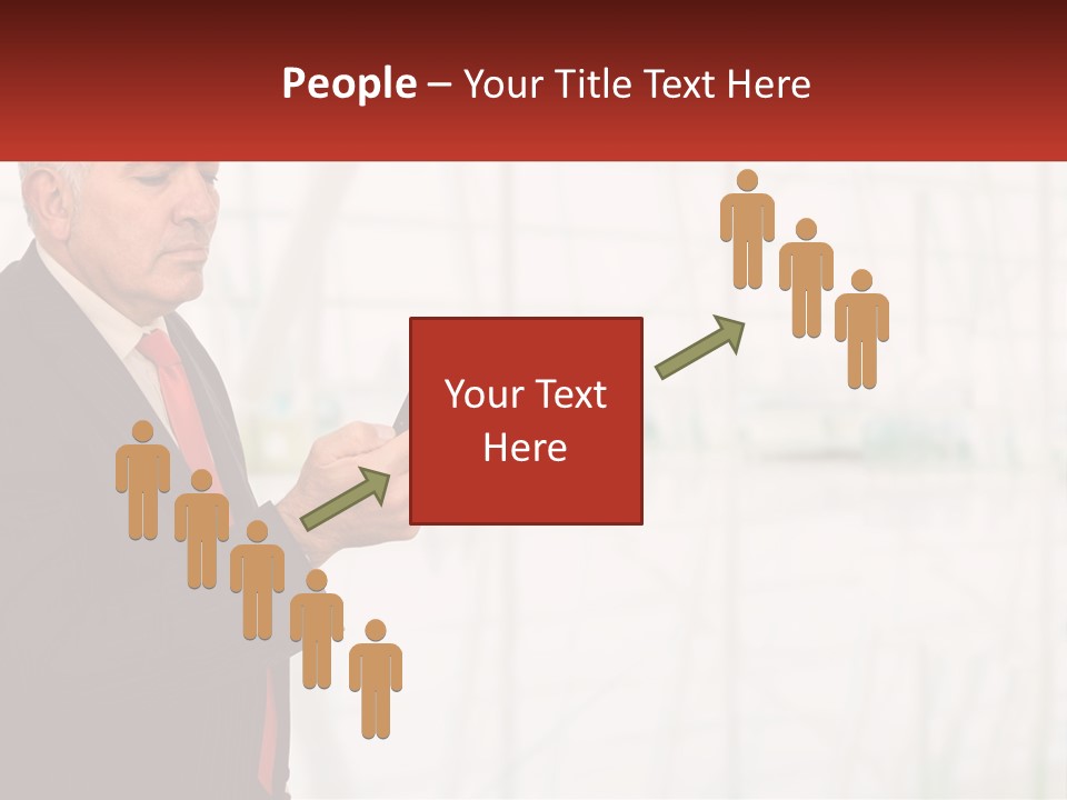 A Man In A Suit Holding A Cell Phone PowerPoint Template