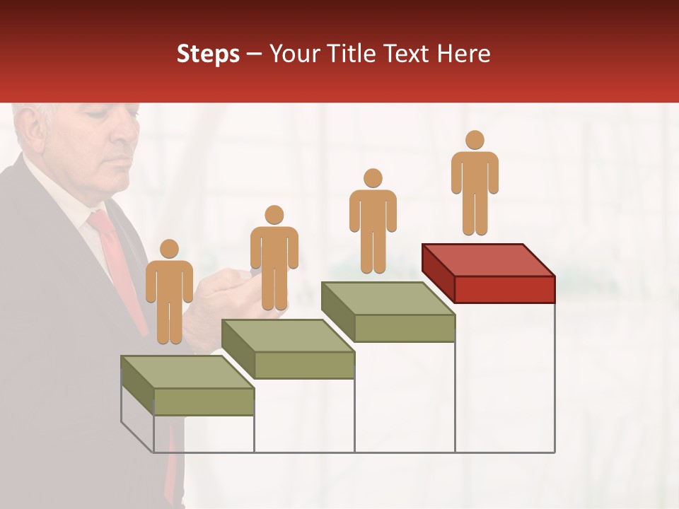 A Man In A Suit Holding A Cell Phone PowerPoint Template