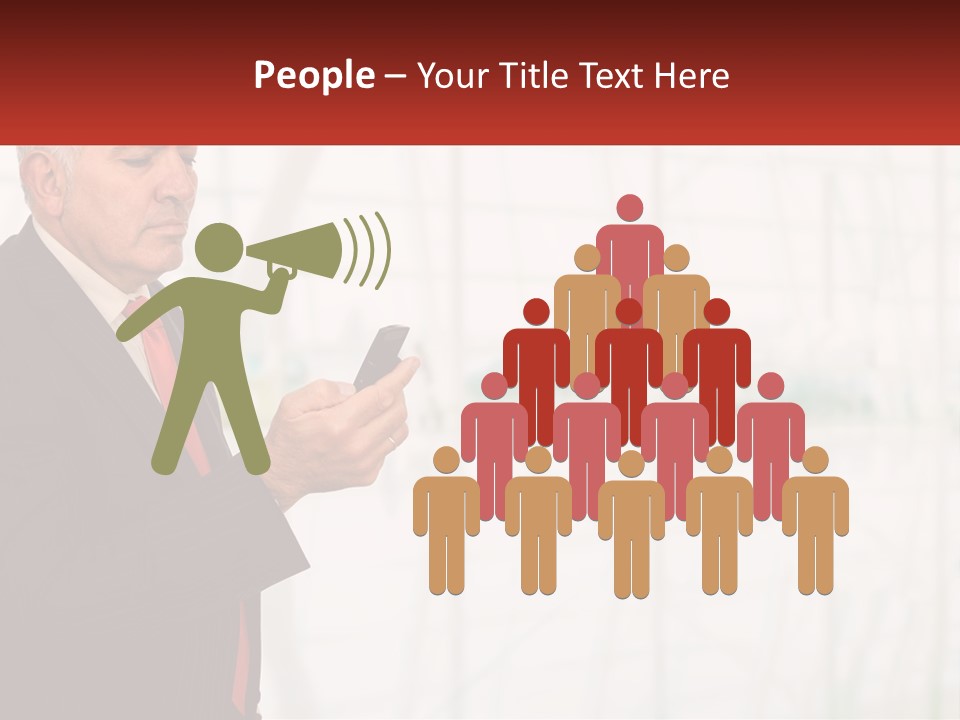 A Man In A Suit Holding A Cell Phone PowerPoint Template