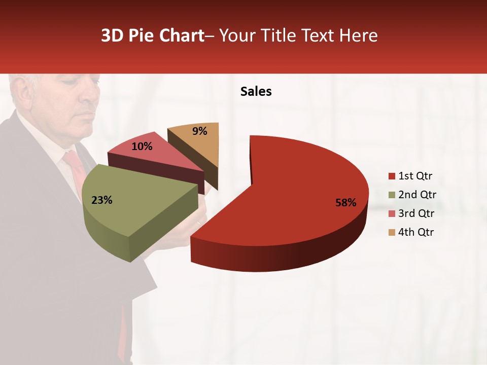 A Man In A Suit Holding A Cell Phone PowerPoint Template
