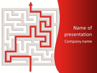 A Red And White Maze Powerpoint Presentation PowerPoint Template