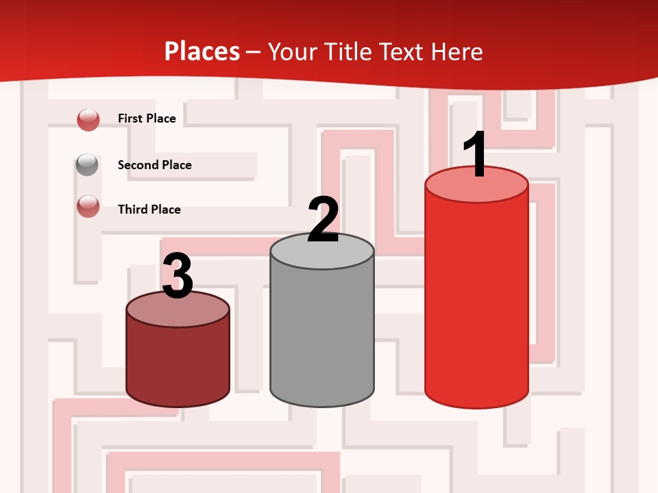 A Red And White Maze Powerpoint Presentation PowerPoint Template